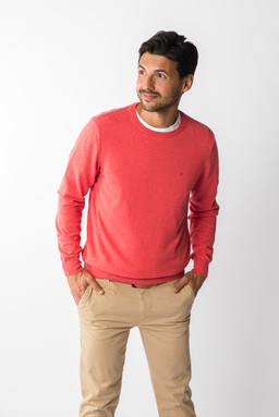 pull ronde hals corail heren zomercollectie 2023 Bronson bij Kameleon in Balegem